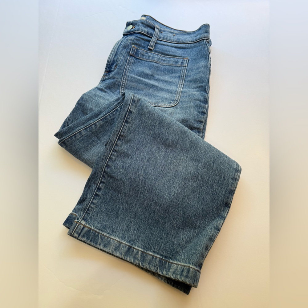 Madewell The Perfect Wide Leg Jean Classic Denim Pants Size 31 Petite